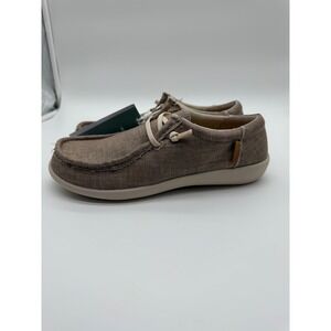 Revitalign Carefree Denim Taupe Orthotic Loafers Shoes Womens 9.5B NEW